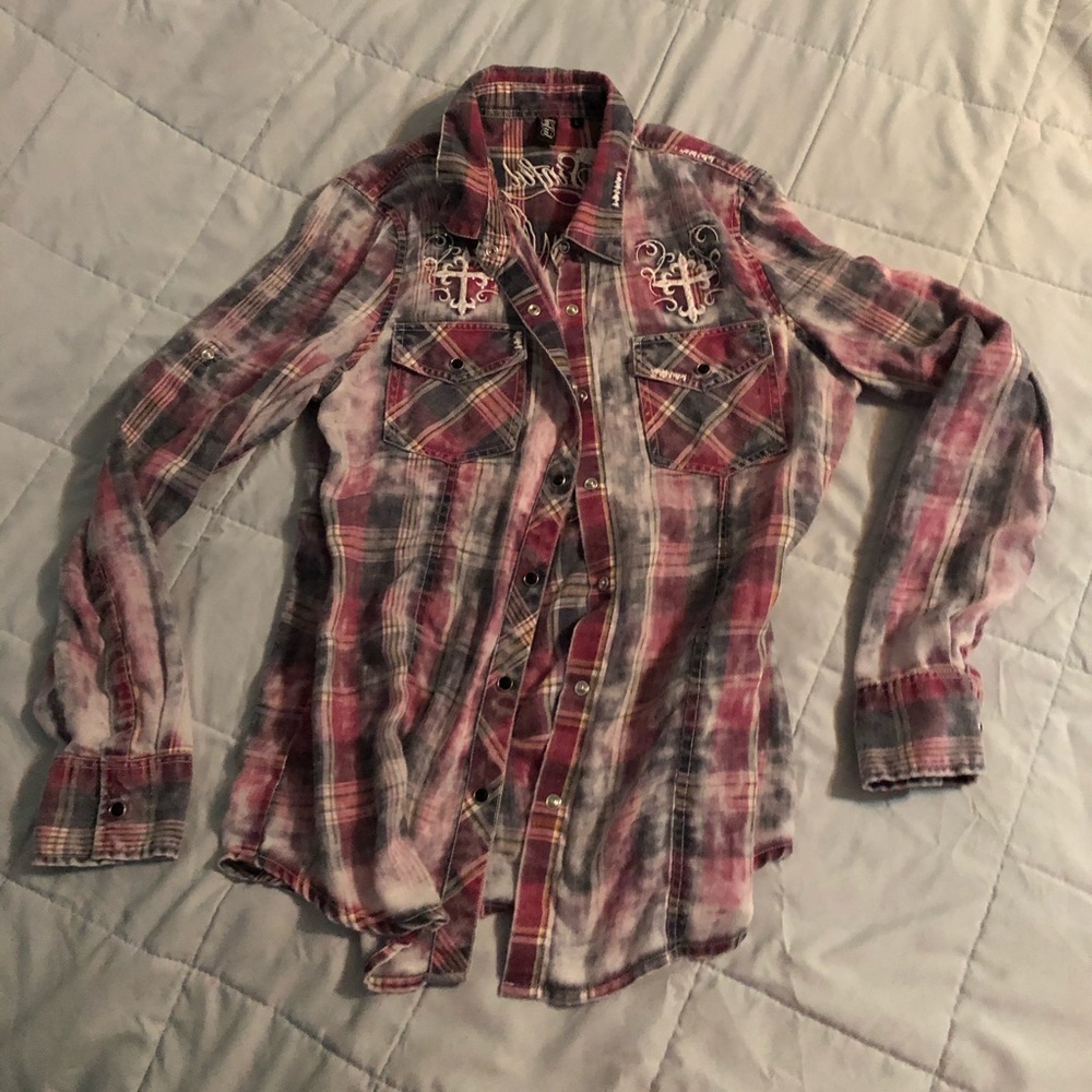 Affliction button down blouse